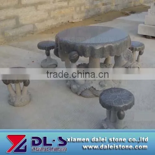 garden table and bench natural stone