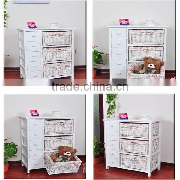 White Handcraft wicker/willow kitchen cabinet basket