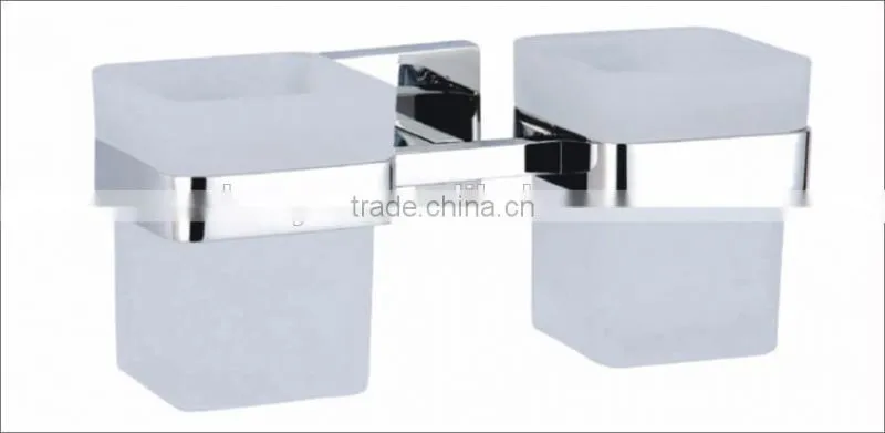 Wall Mounted Stainless Steel Bathroom Double Glass Tumbler Holders
