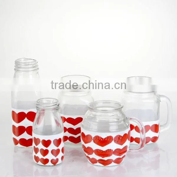 3colorful machine made galss vases the mouth tangle twine hemp rope decoration