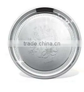 Elegant stainless silver plate for hotel using and low price