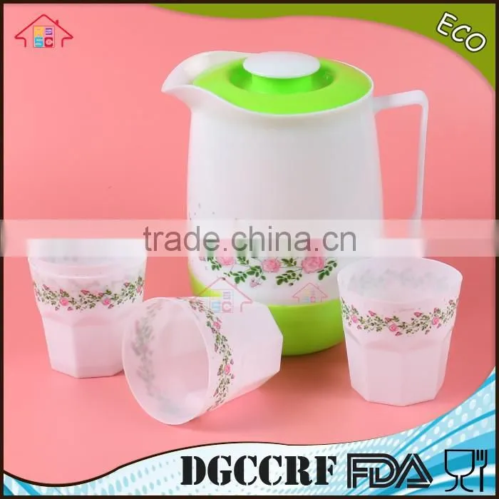 NBRSC set of 4 pcs Double Layers PP Cold Water Teapot Jug Plastic Kettle
