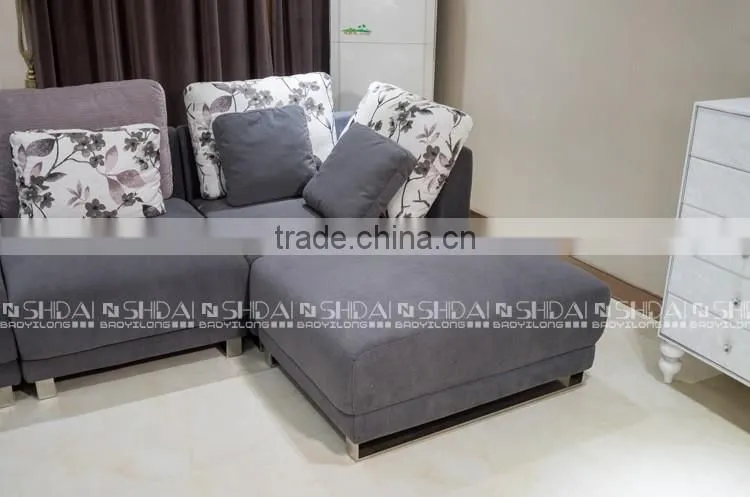 GREY L Shape FABRIC contemporary sectional sofa SET G172-RE