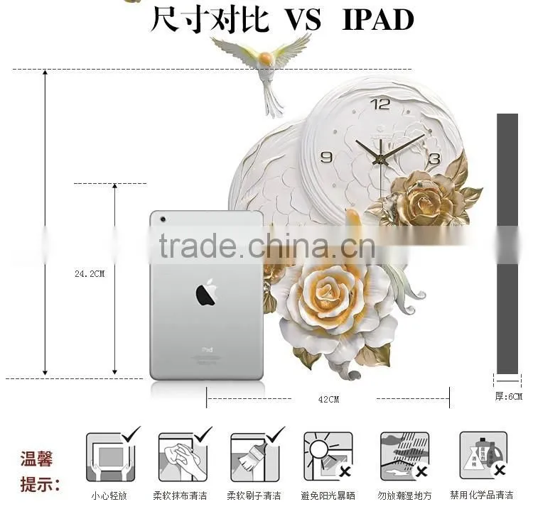 M11A Momoda Living room Creative modern hanging fancy elegant 3D flower wall clock quiet quartz decoration large wall clock