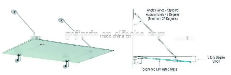Modern Stainless Steel Glass Canopy Fittings/Accessories / Glass Door Canopy/window canopy
