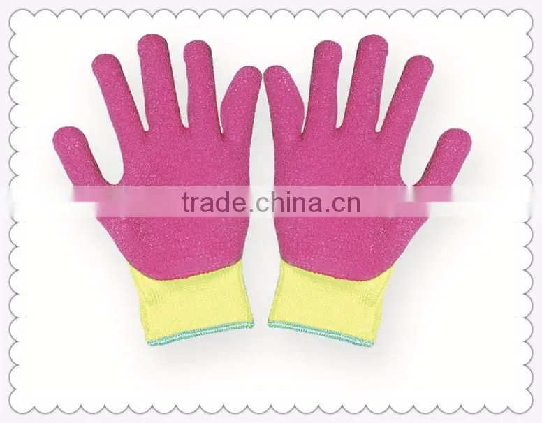 Mix Color Knit latex safety gloves