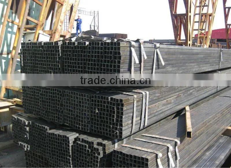Black square steel pipe / construction section / hollow pipe prices