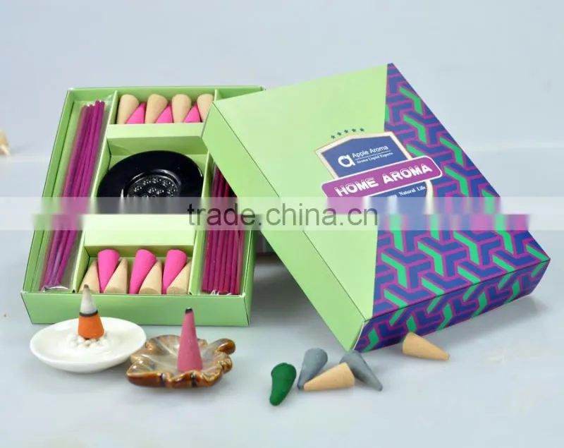 2015 new design cone incense manufacturer/india cone incense/scented incense gift set/color incense sticks