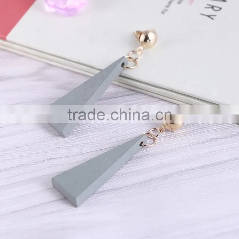 Korea Style stud Personality Triangle Wooden Earrings