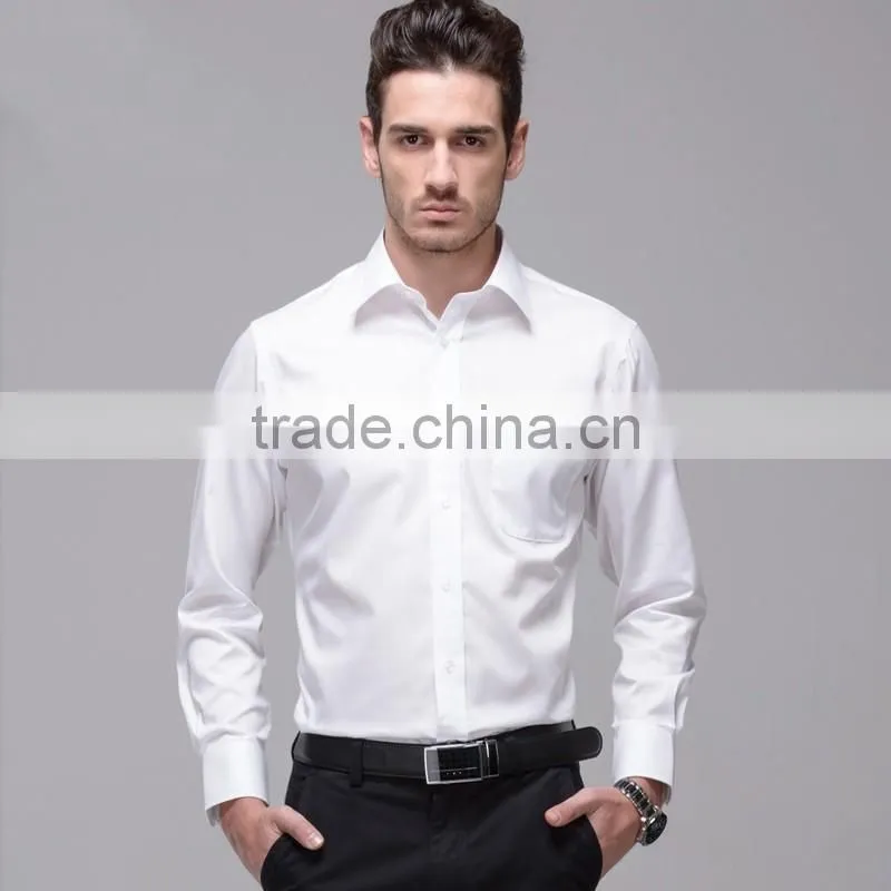 Wholesale 100% cotton dress shirts mens workwear uniform white shirts