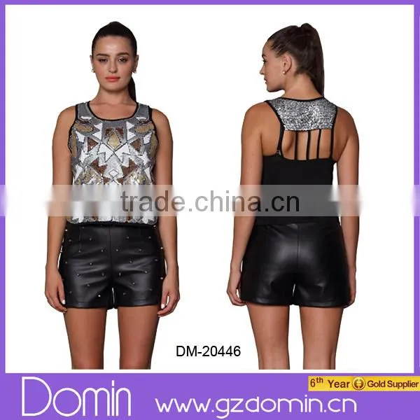 New Style Summer Fashion Design Sequin Ladies Tops
