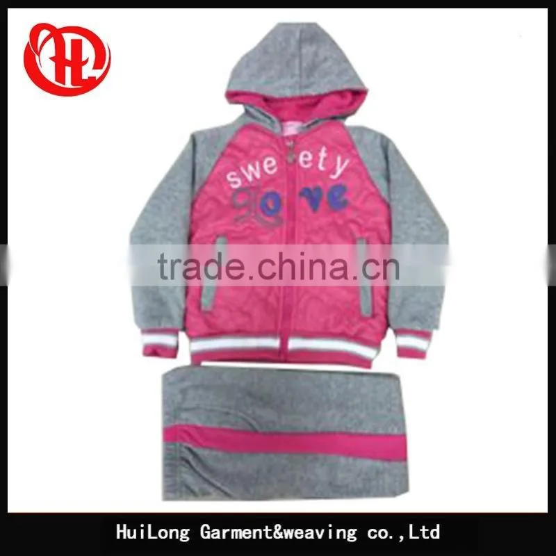 girls' sports suits children clothing sets PU polyester sportswear kid set