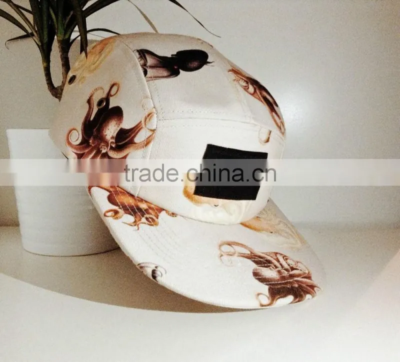 Custom Logo flat Brim 5 Panel Hats
