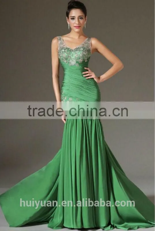 Ladies Western Dress Strap Appliqued Flower Bridesmaid Dress