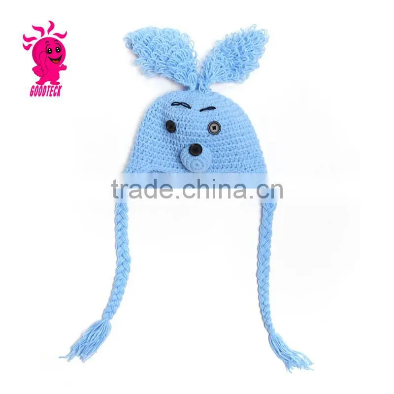 Hot sale lovely rabbit baby wool hats, Color matching hats
