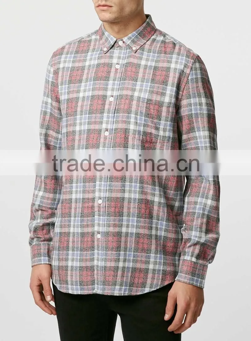 100% cotton check Long Sleeve Casual Shirt