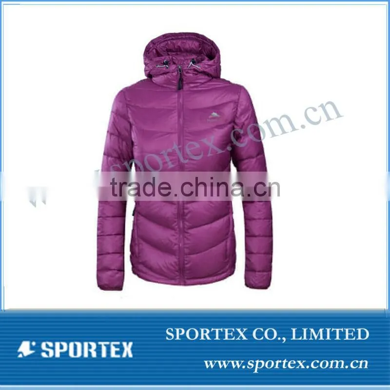 Womens Lightweight Puffer Down Cotton Reversible Jacket Hooded Winter Warm Coats