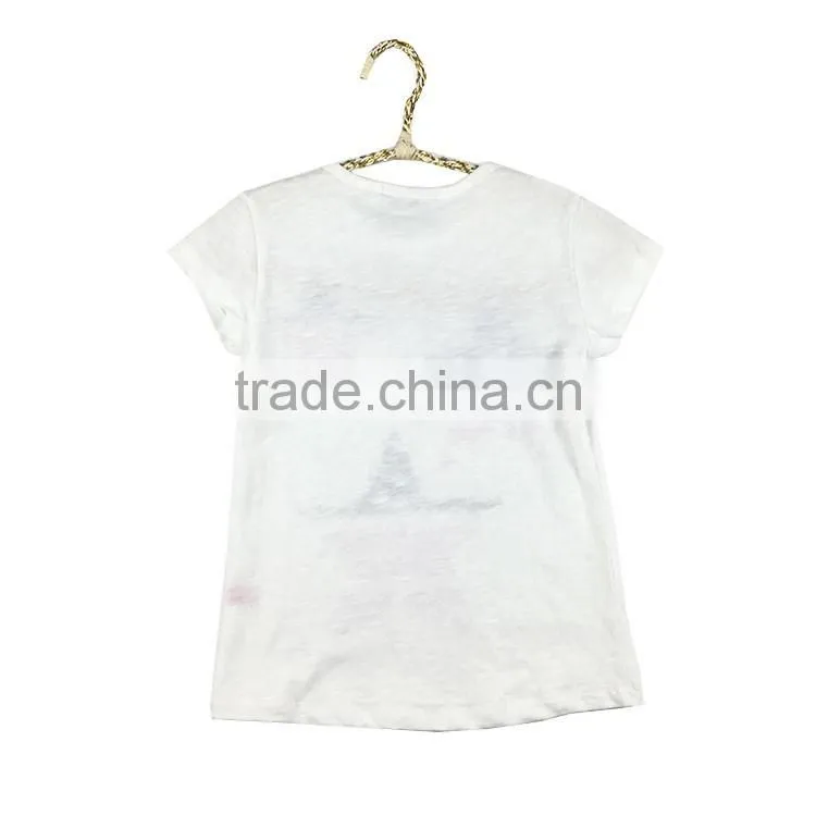 2016 knit clothing manufacture girl t-shirt kids wear