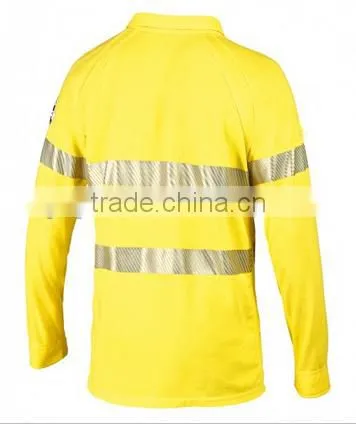 long sleeve fire retardant polo with FR segmented tape