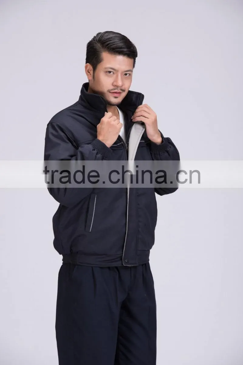 Industrial hi-vis workers safety clothing with reflect light winter cotton coat