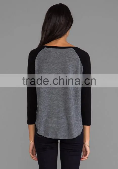 contrast color baseball t-shirt