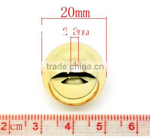Gold Plated Acrylic Round Christmas Beads 20mm