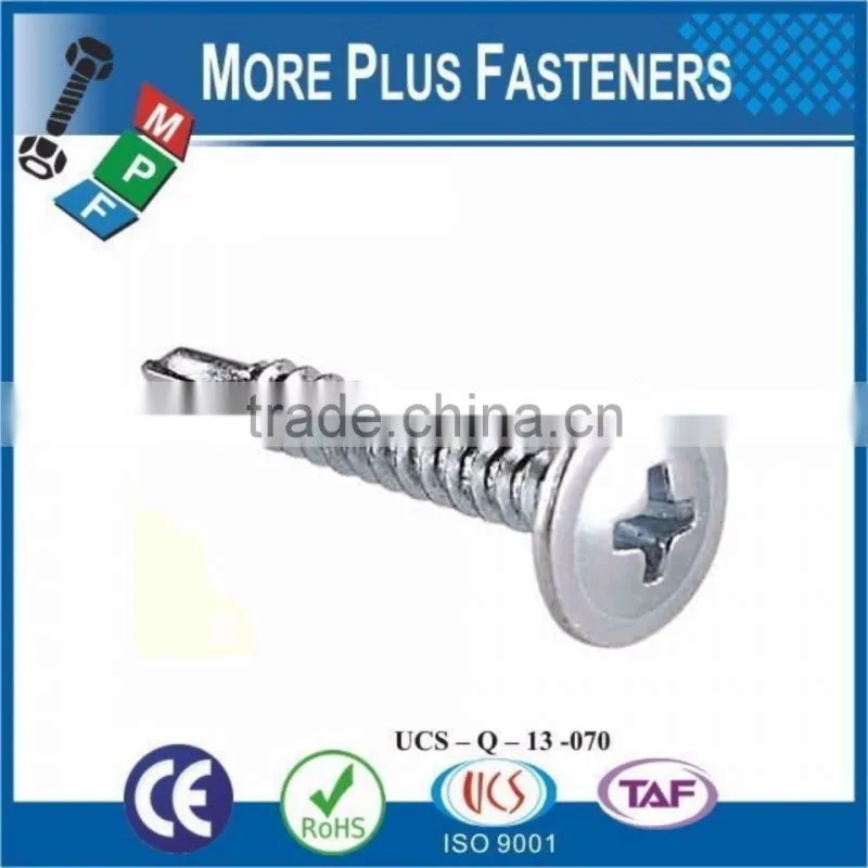 Made In Taiwan Modified Truss Head Wafer Head Phillips Drive Self Drilling Stainless Steel Zinc