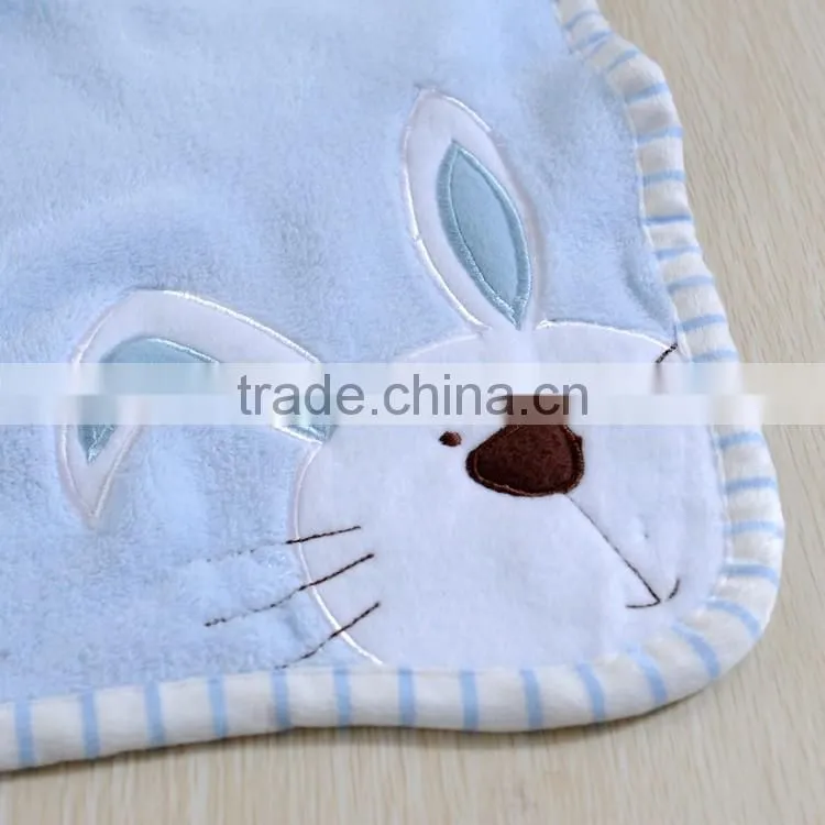 embroidered coral fleece fabric for plush baby blanket