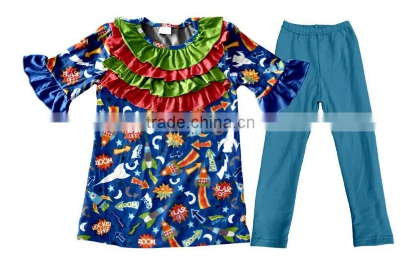New remake design high quality Halloween clothing sets outfits boutique girl kids clothing