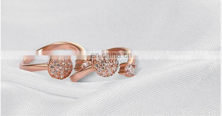 Rose gold plated brass crystal CZ stone ring for Women , Best Wedding gift,Love ring