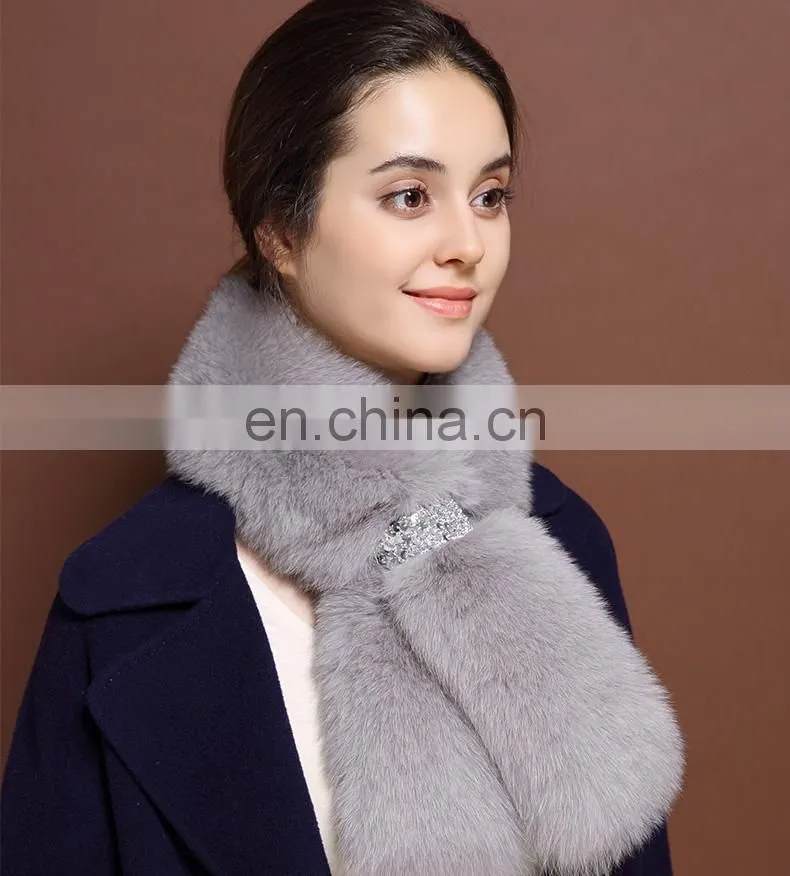 Star Style Women Winter Fox Fur Scarf Collar Super Fashion Long Scarf