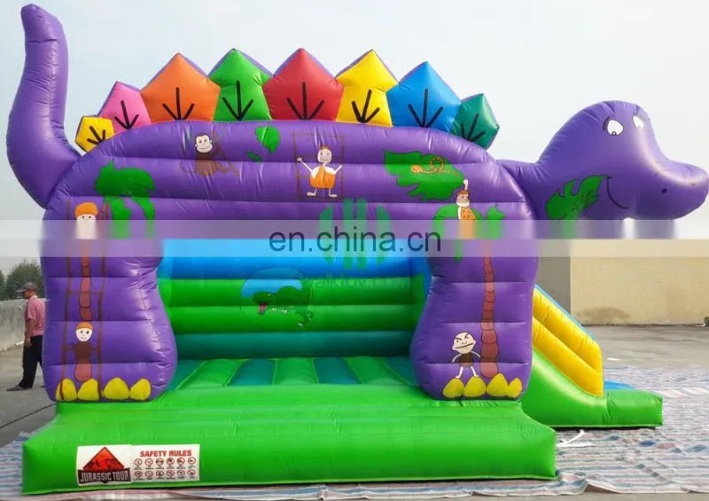 Amazing purple dinosaur inflatable bouncer house, baby door bouncer for amusement