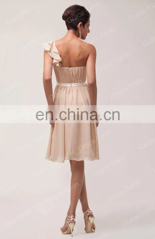 Fashion One-Shoulder Women's Cheap Bridesmaid Dresses CL3441