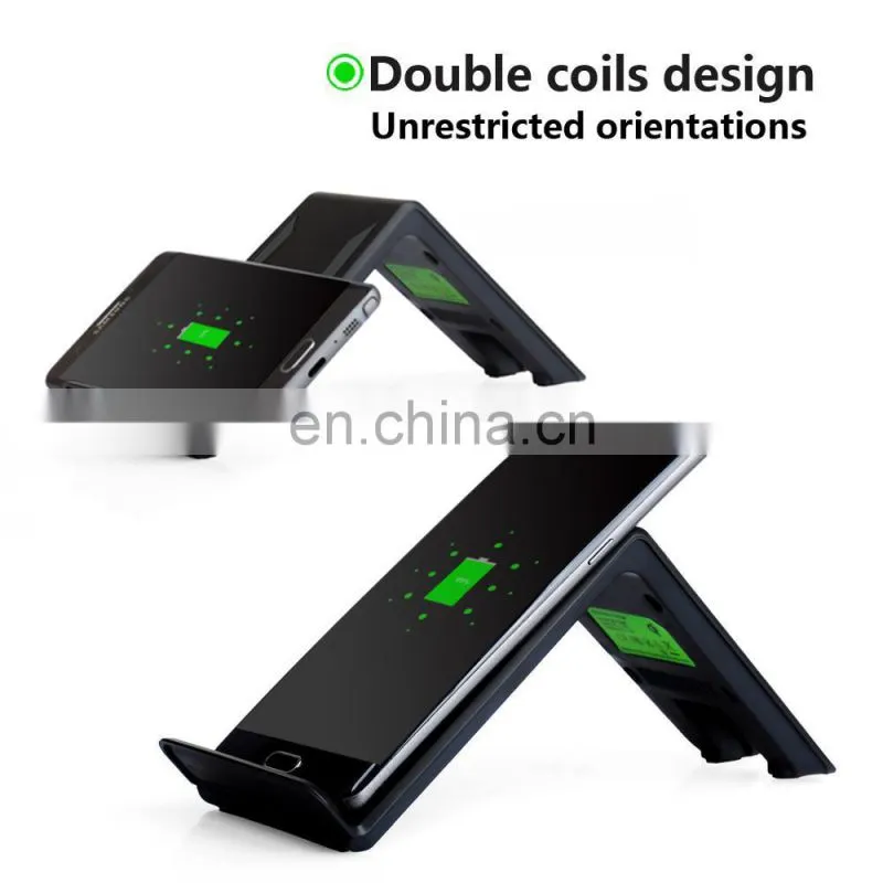 2017 Amazon hot selling double coils design cell phone wireless charger for S7 edge note 5