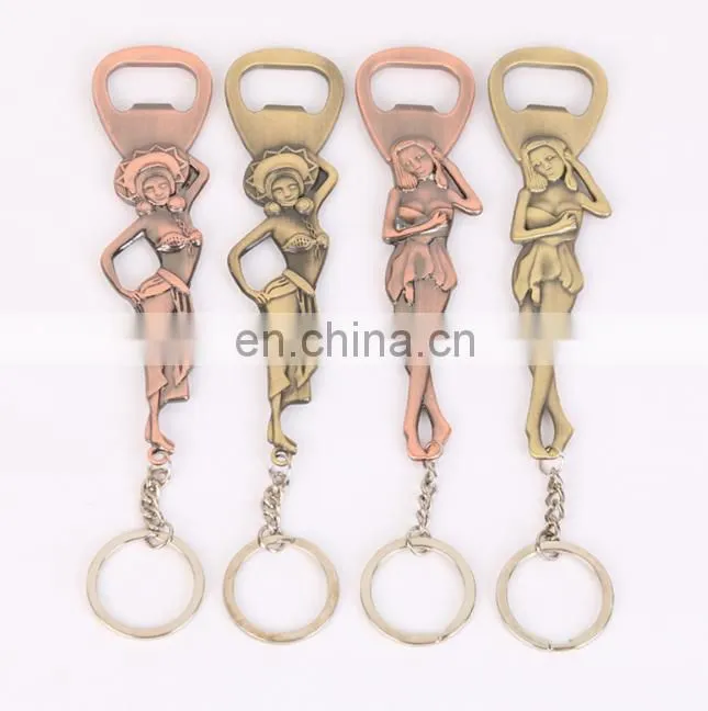 Hot Sale Meytal Antique Style Sexy Russian Lady Wine keychain Bottle Opener