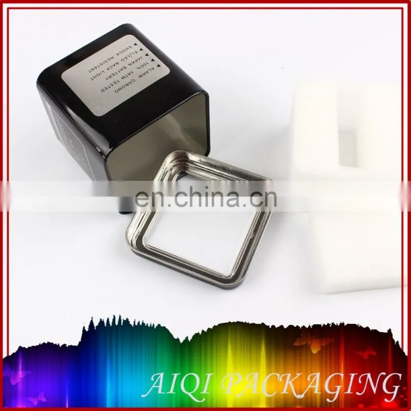 Square gift tin box for watch
