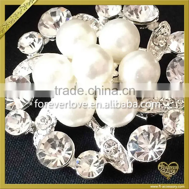 Wholesale top quality fashion Imitation pearl rhinestone brooches FB022