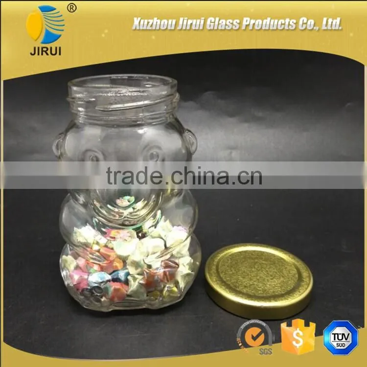 250ml clear bear shape glass gift bottle