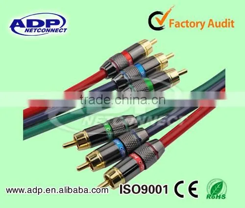 2015 Newest 3RCA Component Cable Male To Male Red Bule Green