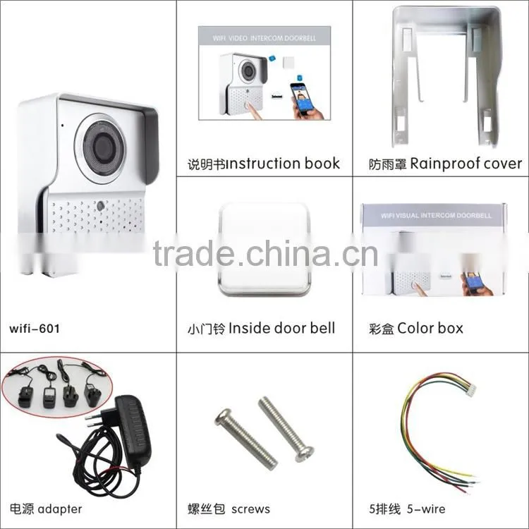 Android IOS Smartphone APP Remote Controlling Wireless WIFI Video Door Phone WIFI-602 with 315MHz Code-learning Doorbell