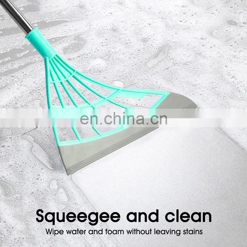 Rubber Broom Hand Push Sweeper Magic Broom Floor Wiper Squeegee for Floor Cleaning Floor Squeegee Sweeping Brush Pet Hair Broom