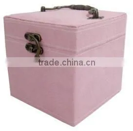 three-layer Princess Suede Velvet Jewelry Box / organizer / display storage Case with Mirror