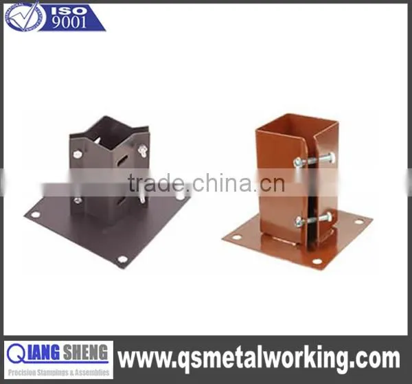 customized stainless steel aluminum brass metal post support bracket