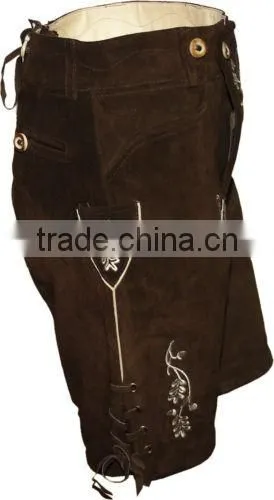 Genuine Suede Bavarian Herren Trachten Lederhose kurz