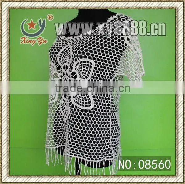 Fashion style cotton lace vest embroidery dress
