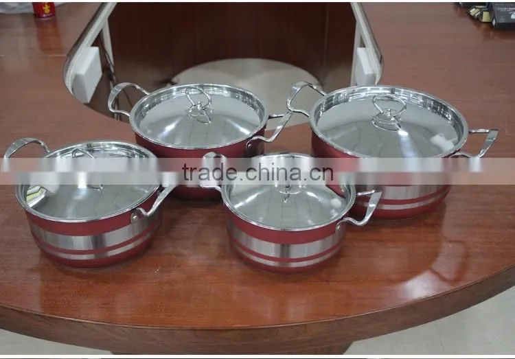Kitchen Accessories Stainless Steel capsule bottom Cookware Set / colored Cooking Pot / Stock Pot Set