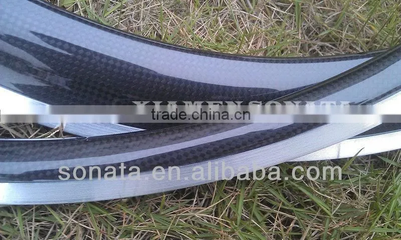 Sonata C24 carbon alloy rim aluminum wheel 24mm depth road bike rim 20/24/28/32h 3k/ud clear coating alloy breaking surface