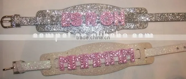 Wholesale Middle Wide Two ends Narrow PU Leather Wristbands