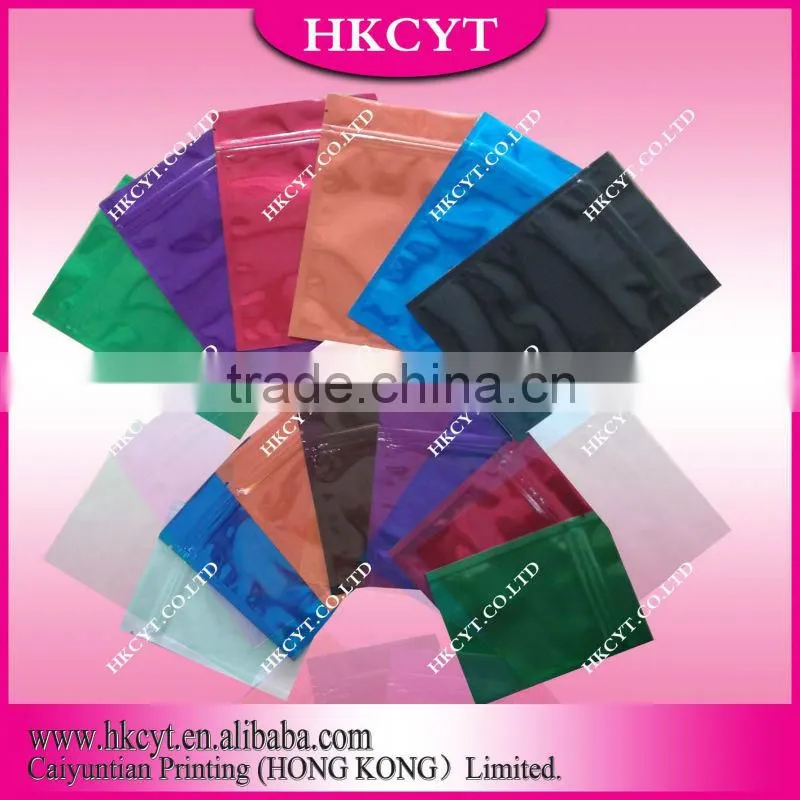 Color aluminum foil plastic herbal incense bag with zipper/cigar bag with zipolock