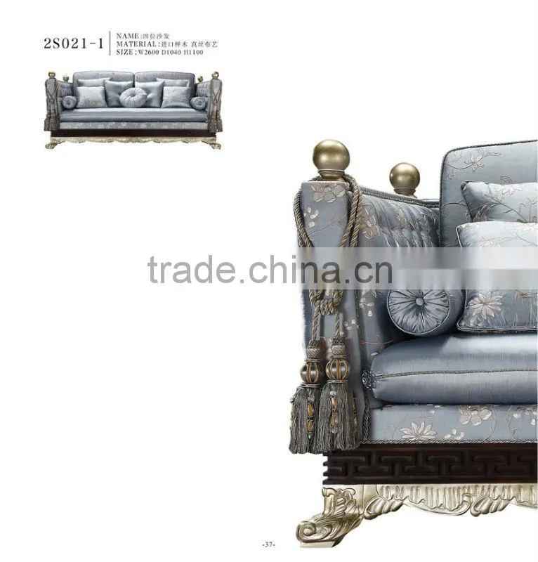 Foshan Luxury Antique European Style Furniture Living Room Solid Wood Hand Carved Sofa Design Furniture Sets